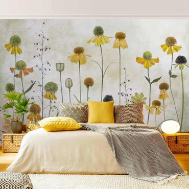 Mural de parede Delicate Helenium Flowers