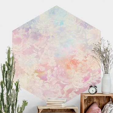Papel de parede hexagonal Delicate Blossom Dream In Pastel
