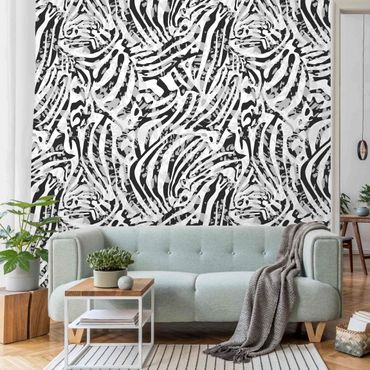 Mural de parede Zebra Pattern In Shades Of Grey