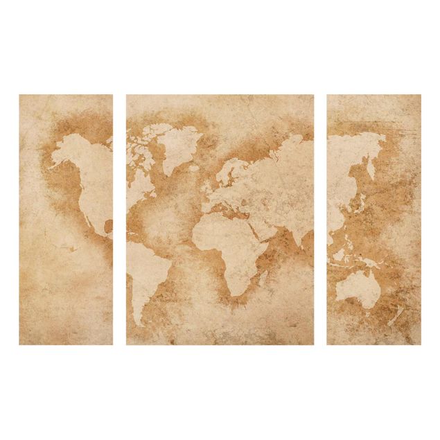 Quadros em vidro mapas Antique World Map