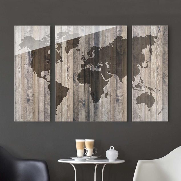 decoraçao cozinha Wood World Map
