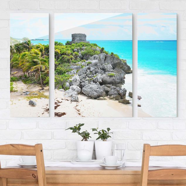 quadro decorativo mar Caribbean Coast Tulum Ruins
