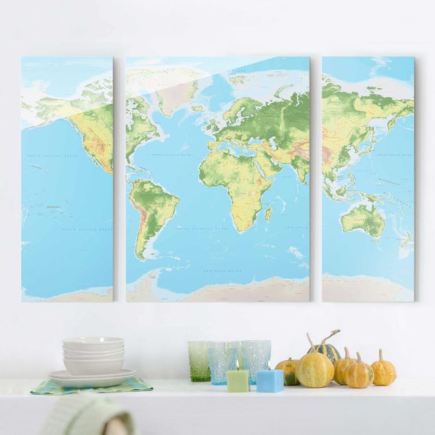 decoraçoes cozinha Physical World Map