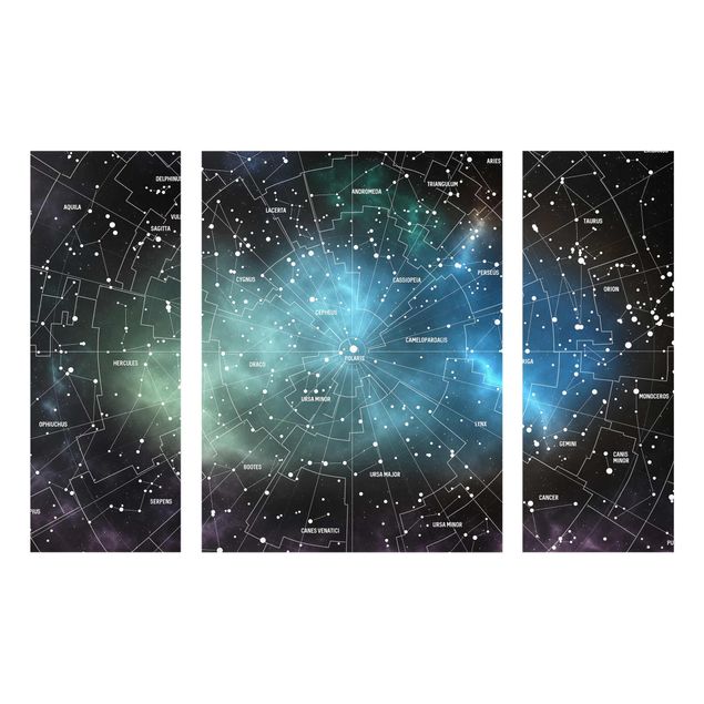 Quadros em vidro mapas Stellar Constellation Map Galactic Nebula