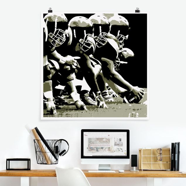 poster preto e branco American Football