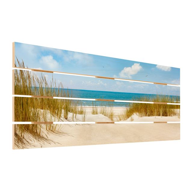 quadros em madeira para decoração Beach On The North Sea