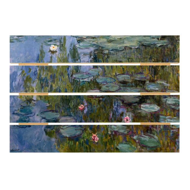 Quadros em madeira flores Claude Monet - Water Lilies (Nympheas)