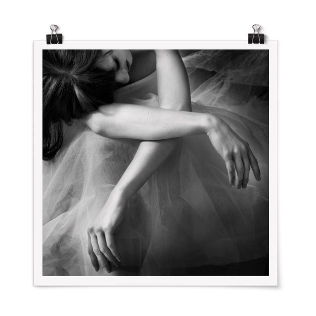 poster preto e branco The Hands Of A Ballerina