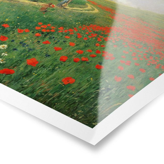 Posters quadros famosos Pál Szinyei-Merse - Summer Landscape With A Blossoming Poppy
