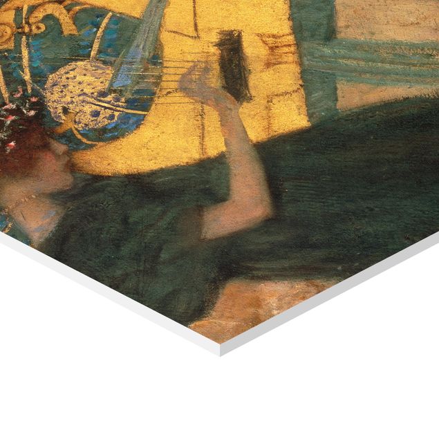 quadros decorativos verde Gustav Klimt - Music