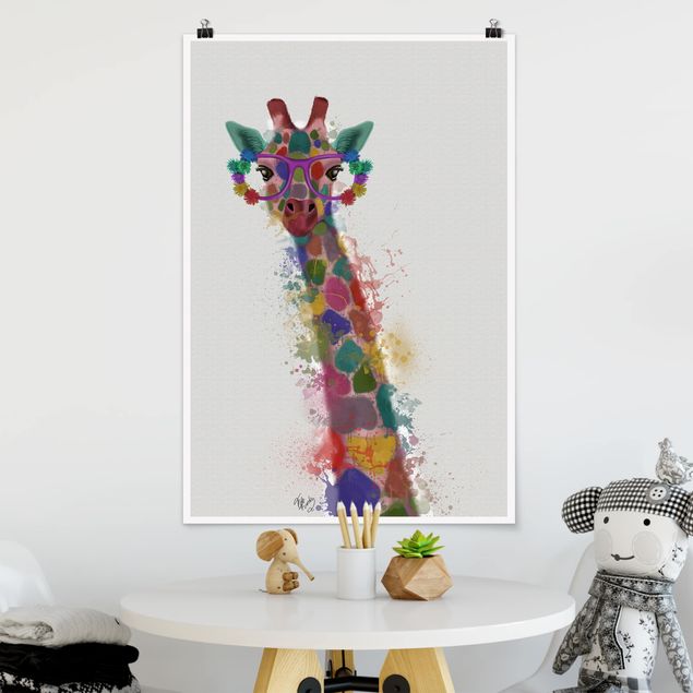 decoração quarto bebé Rainbow Splash Giraffe