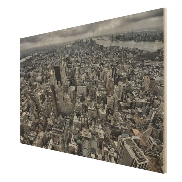 quadro de madeira para parede View Over Manhattan