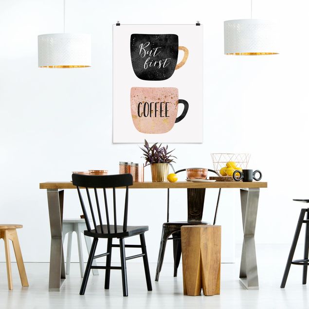 Posters quadros famosos But First, Coffee