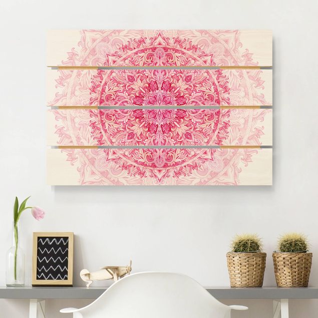 quadros para parede Mandala Watercolour Ornament Pink