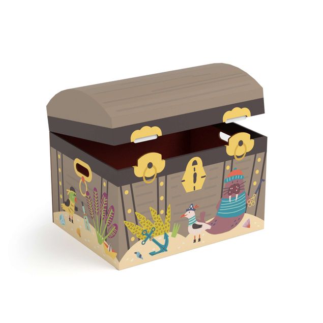 decoração quarto bebé Pirate treasure chest for colouring