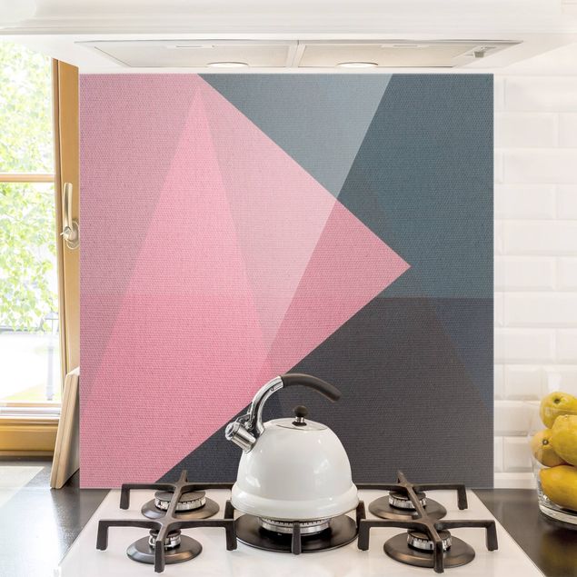 decoraçao cozinha Pink Transparency Geometry