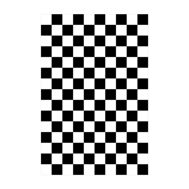 tapete branco preto Geometrical Pattern Chessboard Black And White