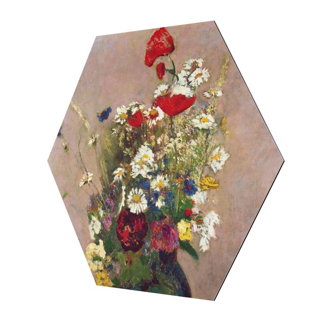 Quadros famosos Odilon Redon - Flower Vase with Poppies