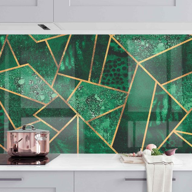 decoraçao cozinha Dark Emerald With Gold II