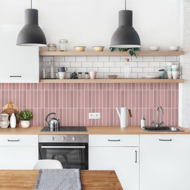 Backsplash de cozinha monocromático Subway Tiles -Antique Pink