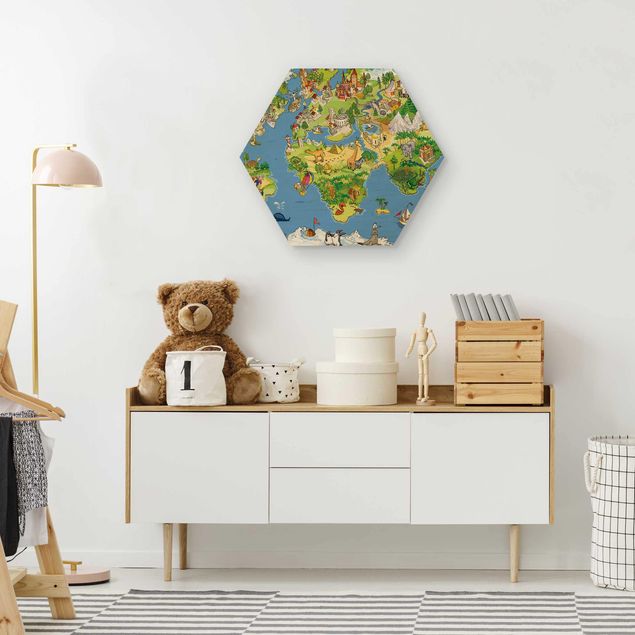 quadros em madeira para decoração Great and Funny Worldmap