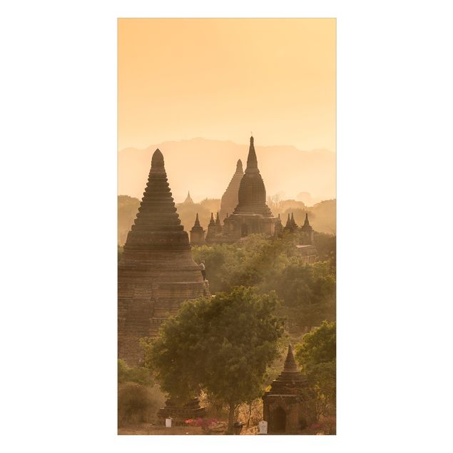 Revestimento de parede para duche Sun Setting Over Bagan