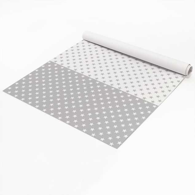 Papel autocolante para móveis padrões Star Pattern Set In Grey And White