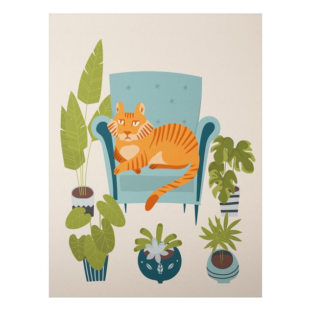 quadros com gatos Domestic Mini Tiger Illustration