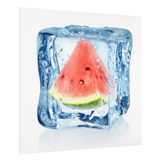 Painel anti-salpicos de cozinha Melon in ice cube