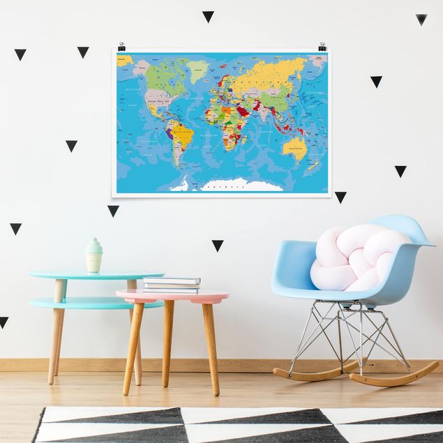 Mapa mundi poster The World's Countries
