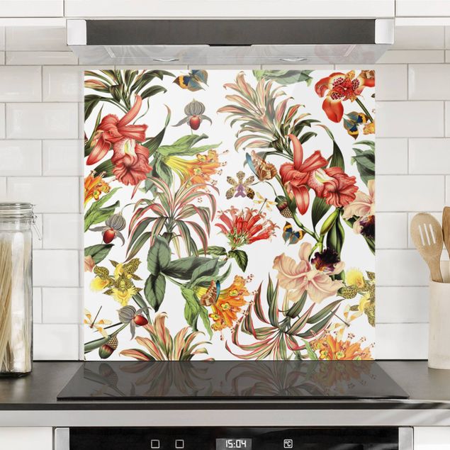 decoraçao para parede de cozinha Tropical Flowers
