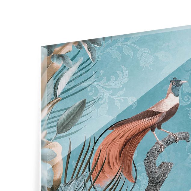 Painel anti-salpicos de cozinha Vintage Collage - Birds Of Paradise