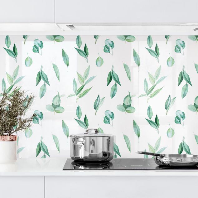 decoraçao para parede de cozinha Watercolour Eucalyptus Branches Pattern II