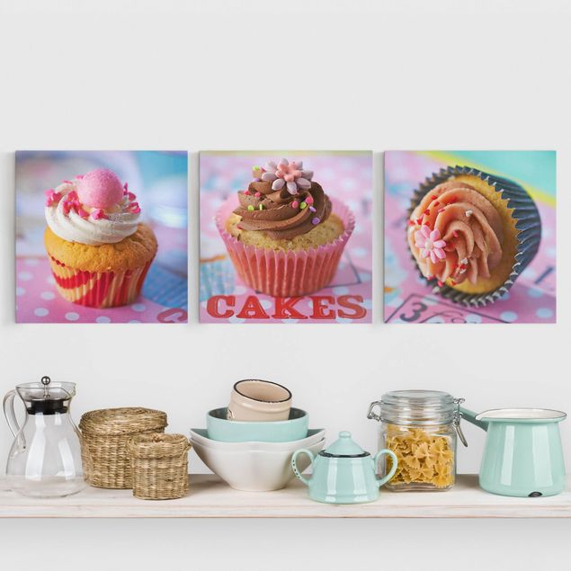 decoraçao para parede de cozinha Colourful Cupcakes