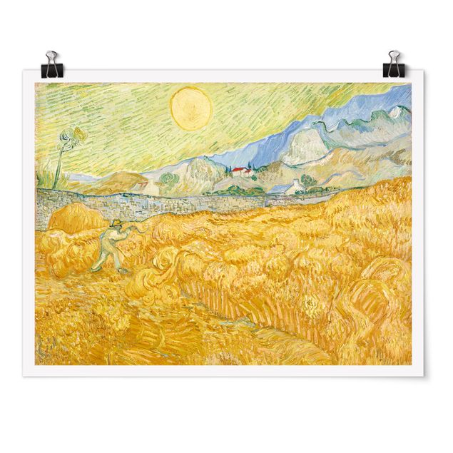 Quadros movimento artístico Pós-impressionismo Vincent Van Gogh - The Harvest, The Grain Field