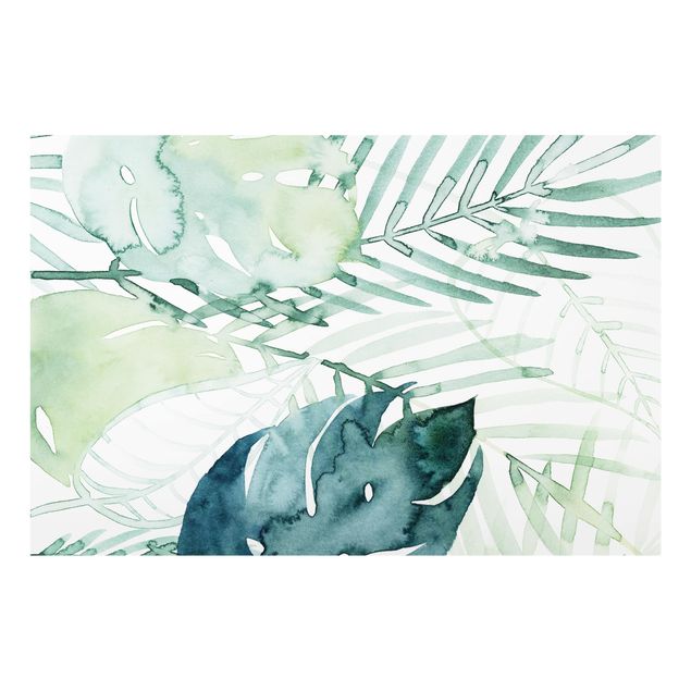 painel anti salpicos cozinha Palm Fronds In Water Color I