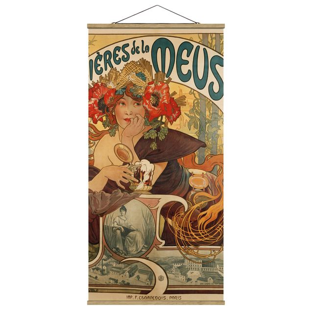 Quadros por movimento artístico Alfons Mucha - Poster For La Meuse Beer