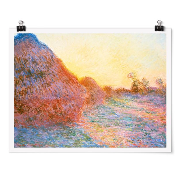 quadro com paisagens Claude Monet - Haystack In Sunlight