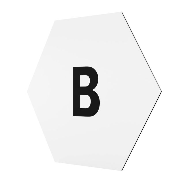 Quadros hexagonais Letter White B