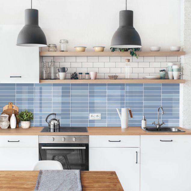 Backsplash de cozinha imitação azulejos Metro Tiles - Light Blue
