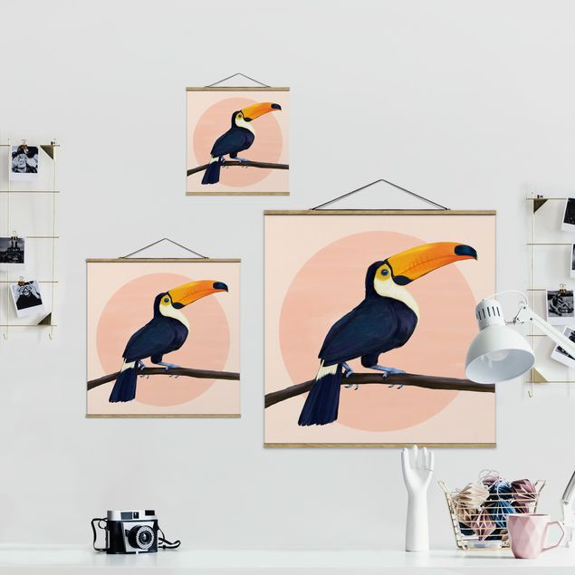 Quadros de Laura Graves Art Illustration Bird Toucan Painting Pastel