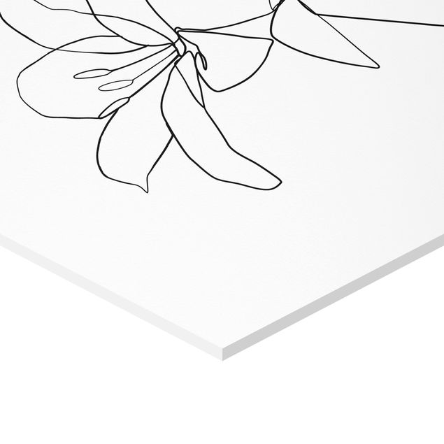 Quadros decorativos Line Art Flower Black White