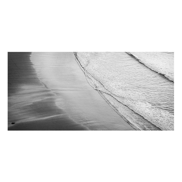 Quadros paisagens Soft Waves On The Beach Black And White