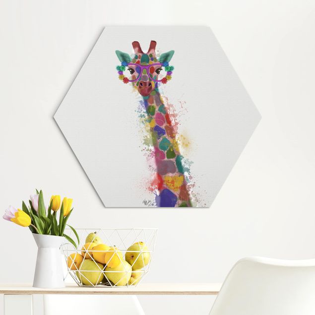 Decoração para quarto infantil Rainbow Splash Giraffe