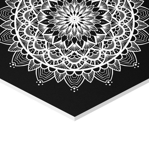 Quadros decorativos Mandala Illustration Shabby Set Black White