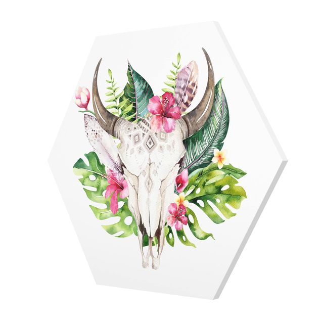 Quadros decorativos Tropical Flower Skull