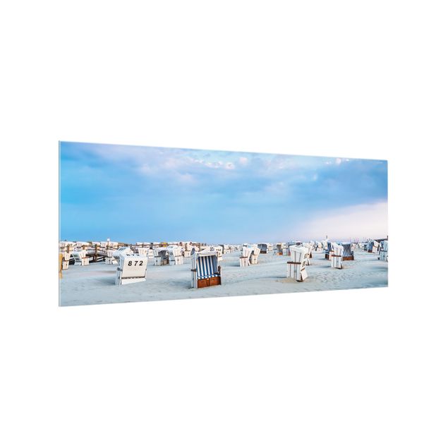 Painel anti-salpicos de cozinha Beach Chairs On The North Sea Beach