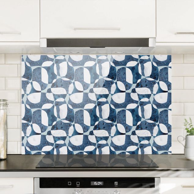 decoraçao cozinha Living Stones Pattern In Blue