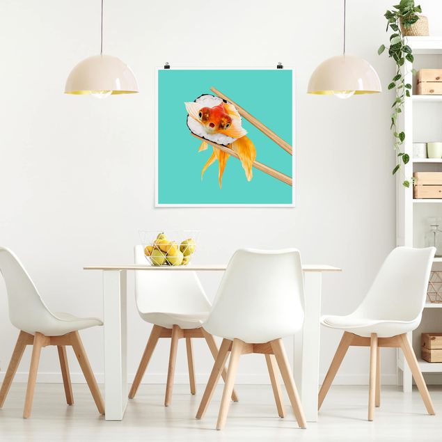 decoraçao cozinha Sushi With Goldfish