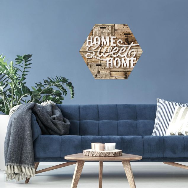 quadros com frases motivacionais Home sweet Home Wooden Panel